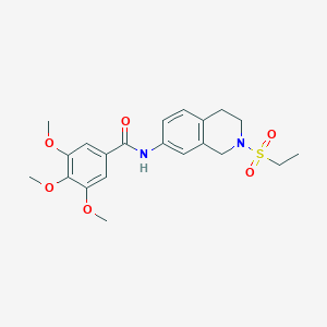 molecular formula C21H26N2O6S B2692230 N-(2-(ethylsulfonyl)-1,2,3,4-tetrahydroisoquinolin-7-yl)-3,4,5-trimethoxybenzamide CAS No. 954613-72-0