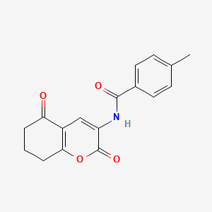 N-(2,5-dioxo-5,6,7,8-tetrahydro-2H-chromen-3-yl)-4-methylbenzenecarboxamide