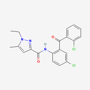 N-(4-chloro-2-(2-chlorobenzoyl)phenyl)-1-ethyl-5-methyl-1H-pyrazole-3-carboxamide