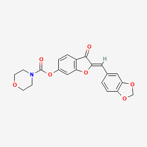 (2Z)-2-(1,3-benzodioxol-5-ylmethylidene)-3-oxo-2,3-dihydro-1-benzofuran-6-yl morpholine-4-carboxylate