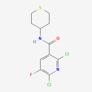 2,6-dichloro-5-fluoro-N-(thian-4-yl)pyridine-3-carboxamide