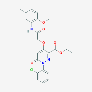 molecular formula C23H22ClN3O6 B2692264 Ethyl 1-(2-chlorophenyl)-4-(2-((2-methoxy-5-methylphenyl)amino)-2-oxoethoxy)-6-oxo-1,6-dihydropyridazine-3-carboxylate CAS No. 899733-26-7