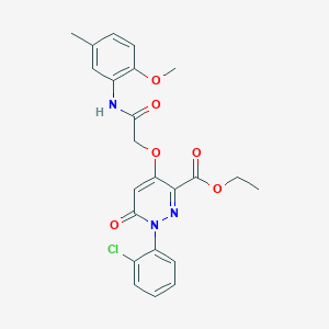 Ethyl 1-(2-chlorophenyl)-4-(2-((2-methoxy-5-methylphenyl)amino)-2-oxoethoxy)-6-oxo-1,6-dihydropyridazine-3-carboxylate