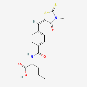 (E)-2-(4-((3-methyl-4-oxo-2-thioxothiazolidin-5-ylidene)methyl)benzamido)pentanoic acid