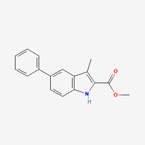 molecular formula C17H15NO2 B2692289 methyl3-methyl-5-phenyl-1H-indole-2-carboxylate CAS No. 2260930-94-5