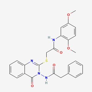molecular formula C26H24N4O5S B2692297 N-(2,5-dimethoxyphenyl)-2-{[4-oxo-3-(2-phenylacetamido)-3,4-dihydroquinazolin-2-yl]sulfanyl}acetamide CAS No. 443354-03-8