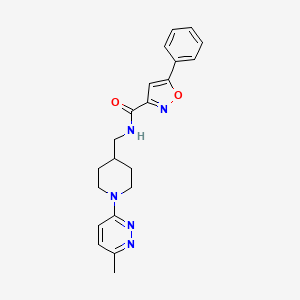 molecular formula C21H23N5O2 B2692302 N-((1-(6-methylpyridazin-3-yl)piperidin-4-yl)methyl)-5-phenylisoxazole-3-carboxamide CAS No. 1797953-54-8