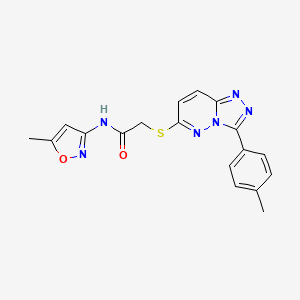 molecular formula C18H16N6O2S B2692310 N-(5-methyl-1,2-oxazol-3-yl)-2-{[3-(4-methylphenyl)-[1,2,4]triazolo[4,3-b]pyridazin-6-yl]sulfanyl}acetamide CAS No. 852375-93-0