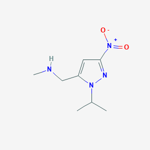 molecular formula C8H14N4O2 B2692316 methyl({[3-nitro-1-(propan-2-yl)-1H-pyrazol-5-yl]methyl})amine CAS No. 1345510-58-8