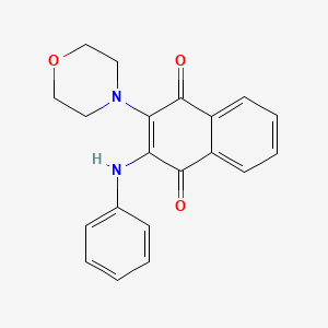 molecular formula C20H18N2O3 B2692319 2-morpholino-3-(phenylamino)naphthalene-1,4-dione CAS No. 307541-95-3