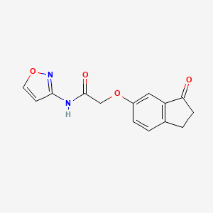 molecular formula C14H12N2O4 B2692340 N-(1,2-oxazol-3-yl)-2-[(3-oxo-2,3-dihydro-1H-inden-5-yl)oxy]acetamide CAS No. 1203258-54-1
