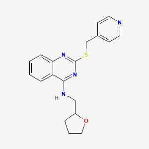molecular formula C19H20N4OS B2692347 N-[(oxolan-2-yl)methyl]-2-{[(pyridin-4-yl)methyl]sulfanyl}quinazolin-4-amine CAS No. 422533-19-5
