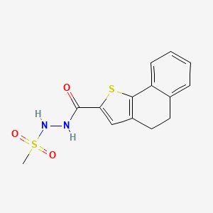 molecular formula C14H14N2O3S2 B2692357 N'-(4,5-dihydronaphtho[1,2-b]thiophen-2-ylcarbonyl)methanesulfonohydrazide CAS No. 478033-49-7