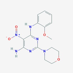 molecular formula C15H18N6O4 B2692371 N4-(2-methoxyphenyl)-2-morpholino-5-nitropyrimidine-4,6-diamine CAS No. 672944-29-5