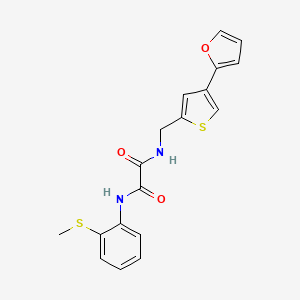molecular formula C18H16N2O3S2 B2692375 N-{[4-(furan-2-yl)thiophen-2-yl]methyl}-N'-[2-(methylsulfanyl)phenyl]ethanediamide CAS No. 2380032-42-6