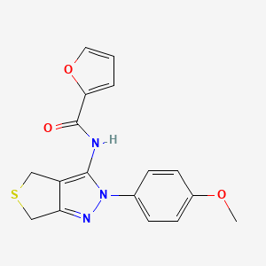molecular formula C17H15N3O3S B2692379 N-[2-(4-methoxyphenyl)-2H,4H,6H-thieno[3,4-c]pyrazol-3-yl]furan-2-carboxamide CAS No. 361169-02-0