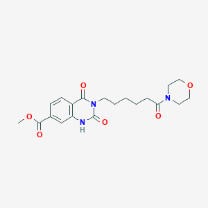 molecular formula C20H25N3O6 B2692413 methyl 3-[6-(morpholin-4-yl)-6-oxohexyl]-2,4-dioxo-1,2,3,4-tetrahydroquinazoline-7-carboxylate CAS No. 896371-82-7
