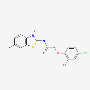 (E)-2-(2,4-dichlorophenoxy)-N-(3,6-dimethylbenzo[d]thiazol-2(3H)-ylidene)acetamide