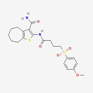 2-(4-((4-methoxyphenyl)sulfonyl)butanamido)-5,6,7,8-tetrahydro-4H-cyclohepta[b]thiophene-3-carboxamide