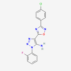 5-[3-(4-Chlorophenyl)-1,2,4-oxadiazol-5-yl]-3-(2-fluorophenyl)triazol-4-amine