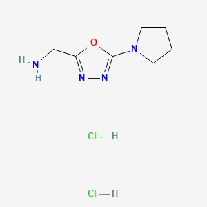 (5-Pyrrolidin-1-yl-1,3,4-oxadiazol-2-yl)methanamine;dihydrochloride
