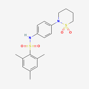 molecular formula C19H24N2O4S2 B2692442 N-[4-(1,1-dioxo-1lambda6,2-thiazinan-2-yl)phenyl]-2,4,6-trimethylbenzene-1-sulfonamide CAS No. 941894-29-7