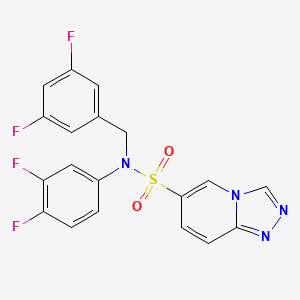 molecular formula C19H12F4N4O2S B2692463 N-(3,4-difluorophenyl)-N-[(3,5-difluorophenyl)methyl]-[1,2,4]triazolo[4,3-a]pyridine-6-sulfonamide CAS No. 1251594-88-3