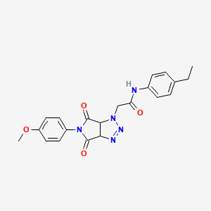 molecular formula C21H21N5O4 B2692496 N-(4-ethylphenyl)-2-[5-(4-methoxyphenyl)-4,6-dioxo-1H,3aH,4H,5H,6H,6aH-pyrrolo[3,4-d][1,2,3]triazol-1-yl]acetamide CAS No. 1008646-66-9