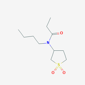 molecular formula C11H21NO3S B2692501 N-butyl-N-(1,1-dioxidotetrahydrothiophen-3-yl)propionamide CAS No. 898413-09-7