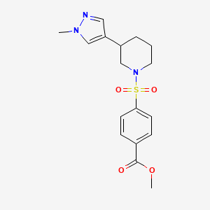 molecular formula C17H21N3O4S B2692509 methyl 4-((3-(1-methyl-1H-pyrazol-4-yl)piperidin-1-yl)sulfonyl)benzoate CAS No. 2320536-01-2