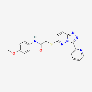 molecular formula C19H16N6O2S B2692556 N-(4-methoxyphenyl)-2-{[3-(pyridin-2-yl)-[1,2,4]triazolo[4,3-b]pyridazin-6-yl]sulfanyl}acetamide CAS No. 868967-54-8