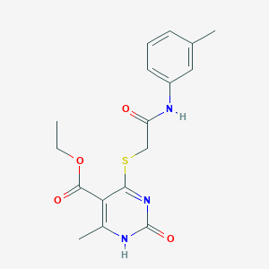 molecular formula C17H19N3O4S B2692574 ethyl 6-methyl-4-({[(3-methylphenyl)carbamoyl]methyl}sulfanyl)-2-oxo-1,2-dihydropyrimidine-5-carboxylate CAS No. 946332-41-8