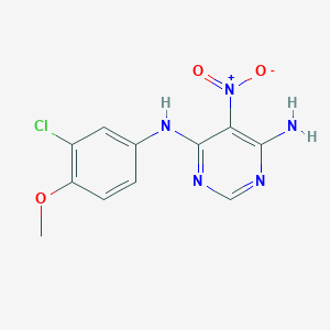 molecular formula C11H10ClN5O3 B2692594 N4-(3-chloro-4-methoxyphenyl)-5-nitropyrimidine-4,6-diamine CAS No. 450345-36-5