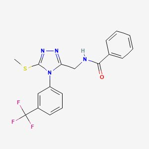 N-[[5-methylsulfanyl-4-[3-(trifluoromethyl)phenyl]-1,2,4-triazol-3-yl]methyl]benzamide