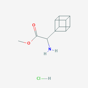 molecular formula C11H14ClNO2 B2692610 methyl2-amino-2-(cuban-1-yl)acetatehydrochloride CAS No. 2580184-68-3