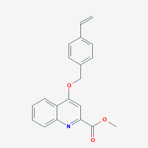 molecular formula C20H17NO3 B2692616 METHYL 4-[(4-ETHENYLPHENYL)METHOXY]QUINOLINE-2-CARBOXYLATE CAS No. 1358256-18-4