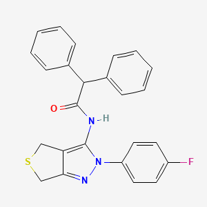 molecular formula C25H20FN3OS B2692623 N-(2-(4-fluorophenyl)-4,6-dihydro-2H-thieno[3,4-c]pyrazol-3-yl)-2,2-diphenylacetamide CAS No. 681268-76-8