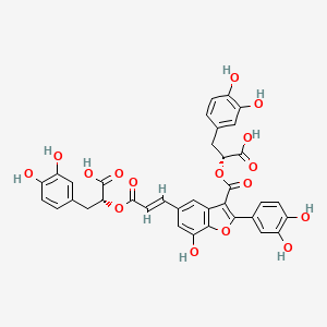 B2692676 (R)-3-(3,4-Dihydroxyphenyl)-2-[3-[7-hydroxy-2-(3,4-dihydroxyphenyl)-3-[[(R)-1-carboxy-2-(3,4-dihydroxyphenyl)ethyl]oxycarbonyl]benzofuran-5-yl]propenoyloxy]propionic acid CAS No. 144608-09-3