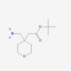 molecular formula C12H23NO3 B2692687 Tert-butyl 2-[4-(aminomethyl)oxan-4-yl]acetate CAS No. 2248309-58-0