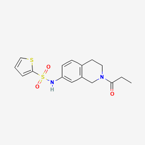 molecular formula C16H18N2O3S2 B2692719 N-(2-propanoyl-1,2,3,4-tetrahydroisoquinolin-7-yl)thiophene-2-sulfonamide CAS No. 955750-03-5