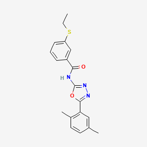 molecular formula C19H19N3O2S B2692763 N-[5-(2,5-dimethylphenyl)-1,3,4-oxadiazol-2-yl]-3-(ethylsulfanyl)benzamide CAS No. 898459-29-5