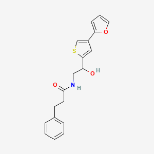 molecular formula C19H19NO3S B2692824 N-{2-[4-(furan-2-yl)thiophen-2-yl]-2-hydroxyethyl}-3-phenylpropanamide CAS No. 2380010-90-0