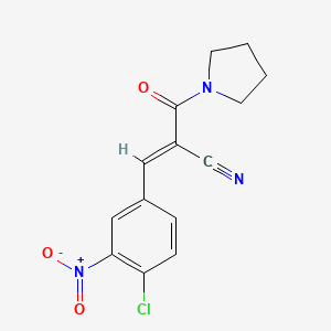 B2692827 (E)-3-(4-chloro-3-nitrophenyl)-2-(pyrrolidine-1-carbonyl)prop-2-enenitrile CAS No. 482300-38-9