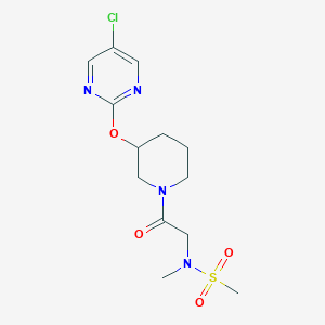 molecular formula C13H19ClN4O4S B2692829 N-(2-(3-((5-chloropyrimidin-2-yl)oxy)piperidin-1-yl)-2-oxoethyl)-N-methylmethanesulfonamide CAS No. 2034330-33-9