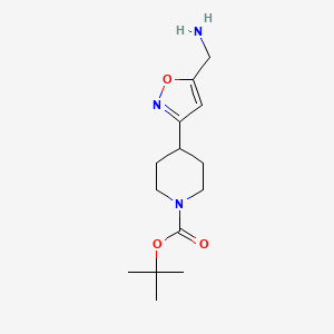 molecular formula C14H23N3O3 B2692856 tert-butyl4-[5-(aminomethyl)-1,2-oxazol-3-yl]piperidine-1-carboxylate CAS No. 2260935-83-7
