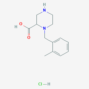 molecular formula C13H19ClN2O2 B2692902 1-(2-Methylbenzyl)piperazine-2-carboxylic acid hydrochloride CAS No. 1289384-92-4