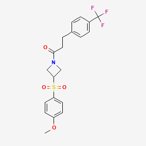 B2692933 1-(3-((4-Methoxyphenyl)sulfonyl)azetidin-1-yl)-3-(4-(trifluoromethyl)phenyl)propan-1-one CAS No. 1797342-55-2
