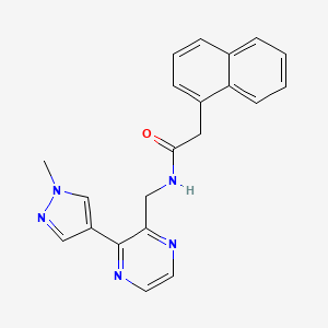 molecular formula C21H19N5O B2692946 N-((3-(1-methyl-1H-pyrazol-4-yl)pyrazin-2-yl)methyl)-2-(naphthalen-1-yl)acetamide CAS No. 2034230-28-7