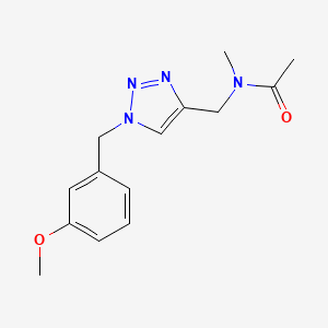 molecular formula C14H18N4O2 B2692953 N-[[1-[(3-Methoxyphenyl)methyl]triazol-4-yl]methyl]-N-methylacetamide CAS No. 2137595-33-4