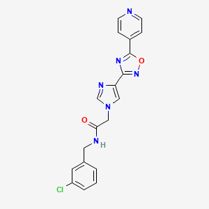 molecular formula C19H15ClN6O2 B2692957 N-[(3-chlorophenyl)methyl]-2-{4-[5-(pyridin-4-yl)-1,2,4-oxadiazol-3-yl]-1H-imidazol-1-yl}acetamide CAS No. 1251670-90-2